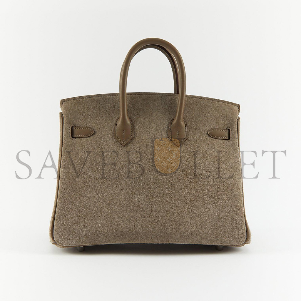 HERMÈS MASTER BIRKIN 25 CHAMOIS ELEPHANT GREY SILVER BUCKLE H028369CC15 (25*20*13cm)